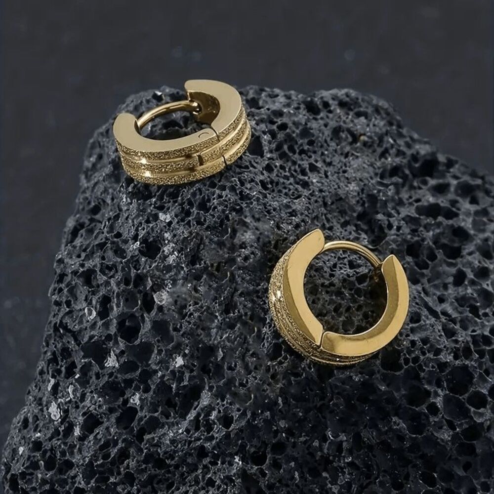 Unisex 14K Gold Plated Hoop Earrings